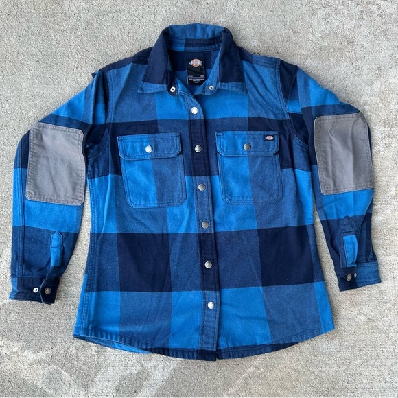 Dickies Unisex Blue Plaid Shirt - Picture 1 of 7